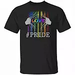 Love Is Love Rainbow Flag t, Black, Unisex T-Shirt