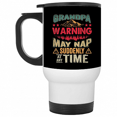 14 oz. White Travel Mug