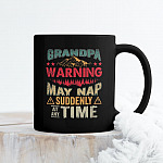 Grandpa Warning May Nap Suddenly At Any Time Vintage Ceramic Coffee Mug - Water Bottle - Beer Stein