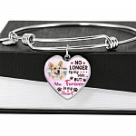 Custom Photo Dog No Longer By My Side But Forever In My Heart Heart Pendant Necklace - Missing Dog In Heaven Gift