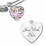 Custom Photo Dog No Longer By My Side But Forever In My Heart Heart Pendant Necklace - Missing Dog In Heaven Gift