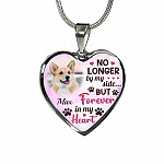 Custom Photo Dog No Longer By My Side But Forever In My Heart Heart Pendant Necklace - Missing Dog In Heaven Gift
