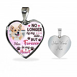 Custom Photo Dog No Longer By My Side But Forever In My Heart Heart Pendant Necklace - Missing Dog In Heaven Gift