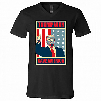 trump t, Black, V-Neck T-Shirt