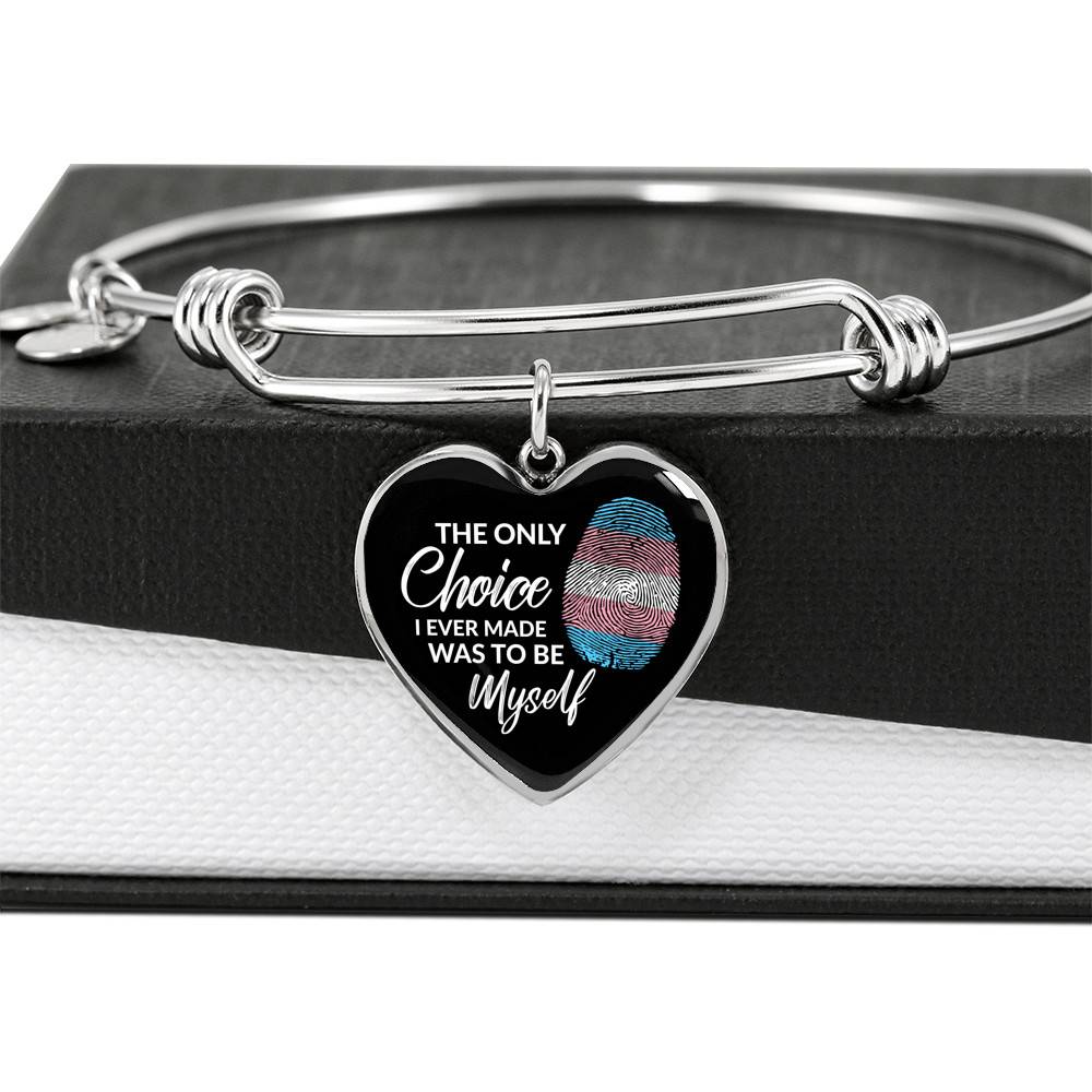 Transgender The Only Choice I Ever Made Was To Be Myself Heart Pendant Necklace - Transgender Pride Flag Gift