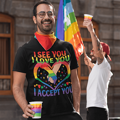 Alternative view of I See You I Love You I Accept You LGBT T-Shirt - LGBT Pride Shirt - Gay Pride Shirt