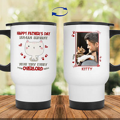 14 oz. White Travel Mug