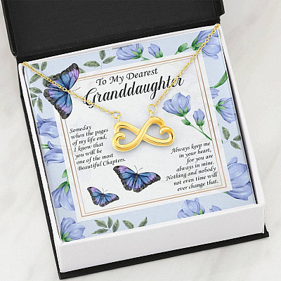 To My Dearest Granddaughter I Know You Be One Of The Most Beautiful Chapters Infinity Heart Pendant Necklace