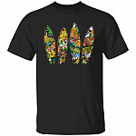 Surfing Surfboard Beach Tshirt, Black, Unisex T-Shirt