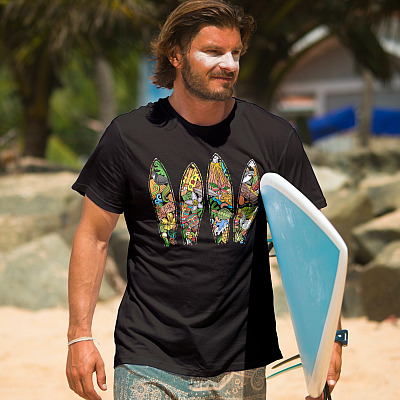 Alternative view of Surfing Surfboard Beach T-Shirt