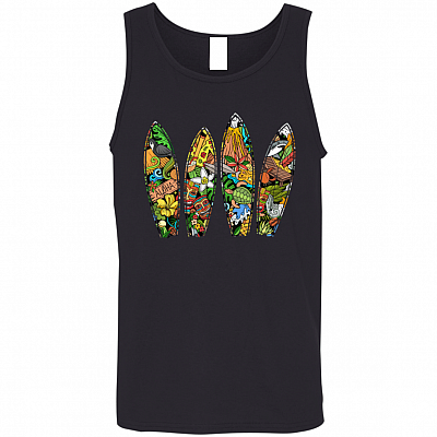 Surfing Surfboard Beach Cotton Tank Top Tee - Ladies Racerback Tank