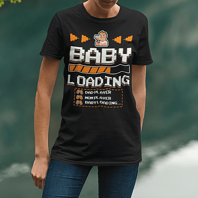 Alternative view of Baby Loading Gamer Ladies T-Shirt - Premium Ladies Triblend Dolman Sleeve Shirt