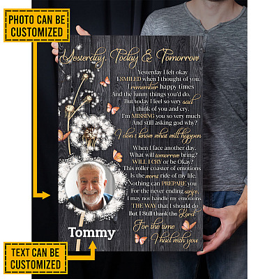 Alternative view of Custom Photo Yesterday Today And Tomorrow For The Time I Had With You Framed Canvas - Poster - Memorial Canvas