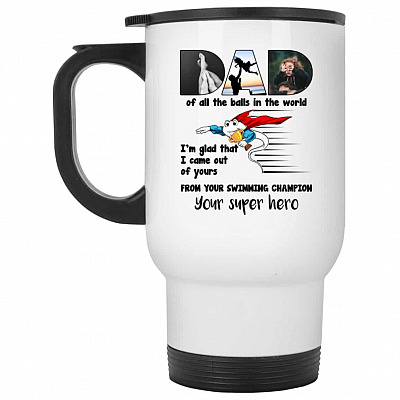 14 oz. White Travel Mug
