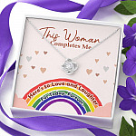 LGBT Lesbian This Woman Completes Me Love Knot Pendant Necklace - Gift For Lesbian LGBT Lesbian This Woman Completes Me Love Knot Pendant Necklace - Gift For Lesbian