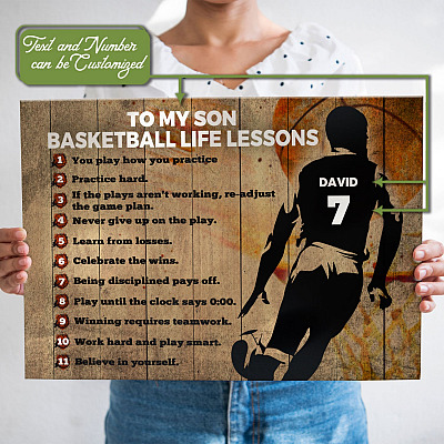 Alternative view of Personalized Basketball Life Lessons You Play How You Practice Customized Framed Canvas Unframed Poster Decor