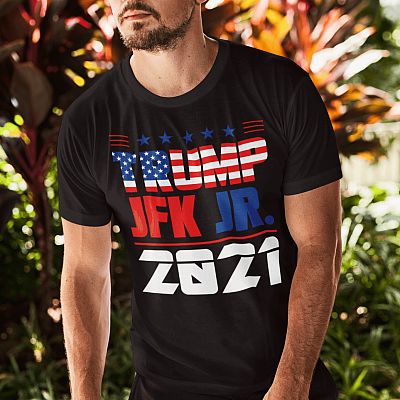 Alternative view of Donald Trump JFK Jr. T-shirt - V-neck - Trump 2024 Supporter Shirt