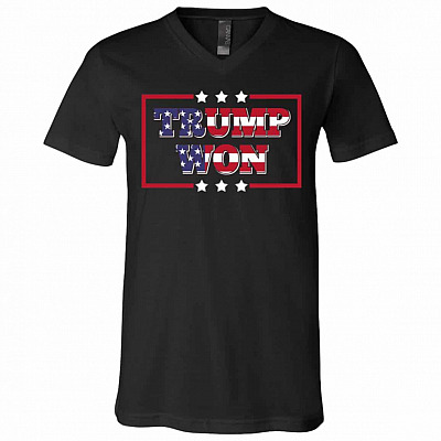 Trump Supporter Gift Tshirt, Black, V-Neck T-Shirt