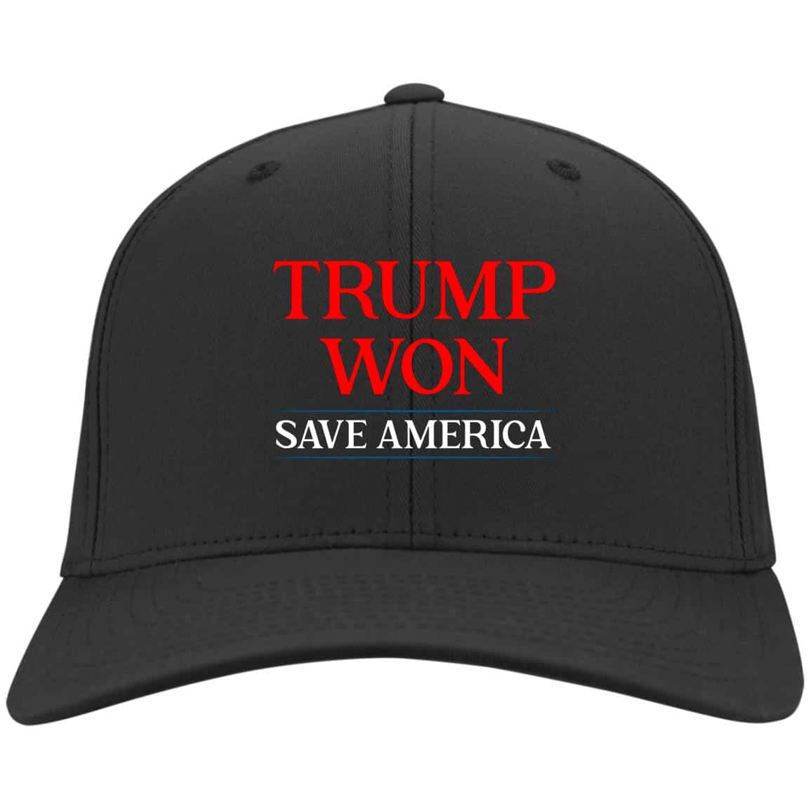 Trump Won Save America, Black, Twill Cap