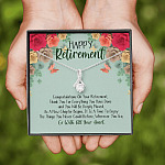 Happy Retirement Alluring Beauty Pendant Necklace - Coworker Boss Leader Retirement Gift - Farewell Gifts