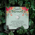 Happy Retirement Love Knot Necklace - Coworker Boss Leader Retirement Gift - Farewell Gifts Happy Retirement Love Knot Necklace - Coworker Boss Leader Retirement Gift - Farewell Gifts