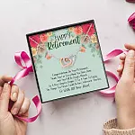 Happy Retirement Interlocking Hearts Pendant Necklace - Coworker Boss Farewell Retirement Gift