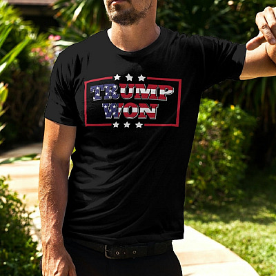 Alternative view of Trump Supporter Gift Trump Won 4th of July American Flag T-Shirt - V-Neck Tee - Youth Tee