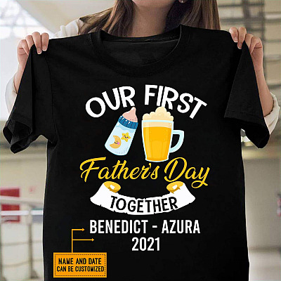 Alternative view of Personalized Our First Father's Day Together First Father's Day Gifts T-Shirt