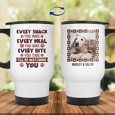 14 oz. White Travel Mug