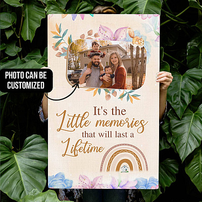Personalized Photo It's the Little Memories That Will Last a Lifetime Framed Canvas Prints - Unframed Poster