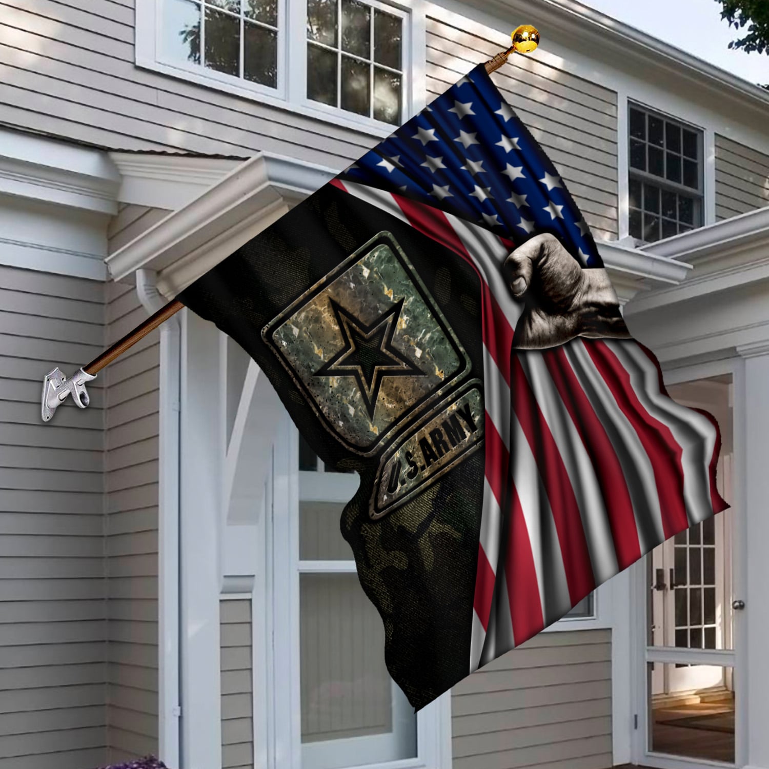 3. US Army Flag House Flag Mockup 6