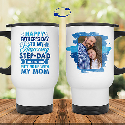 14 oz. White Travel Mug