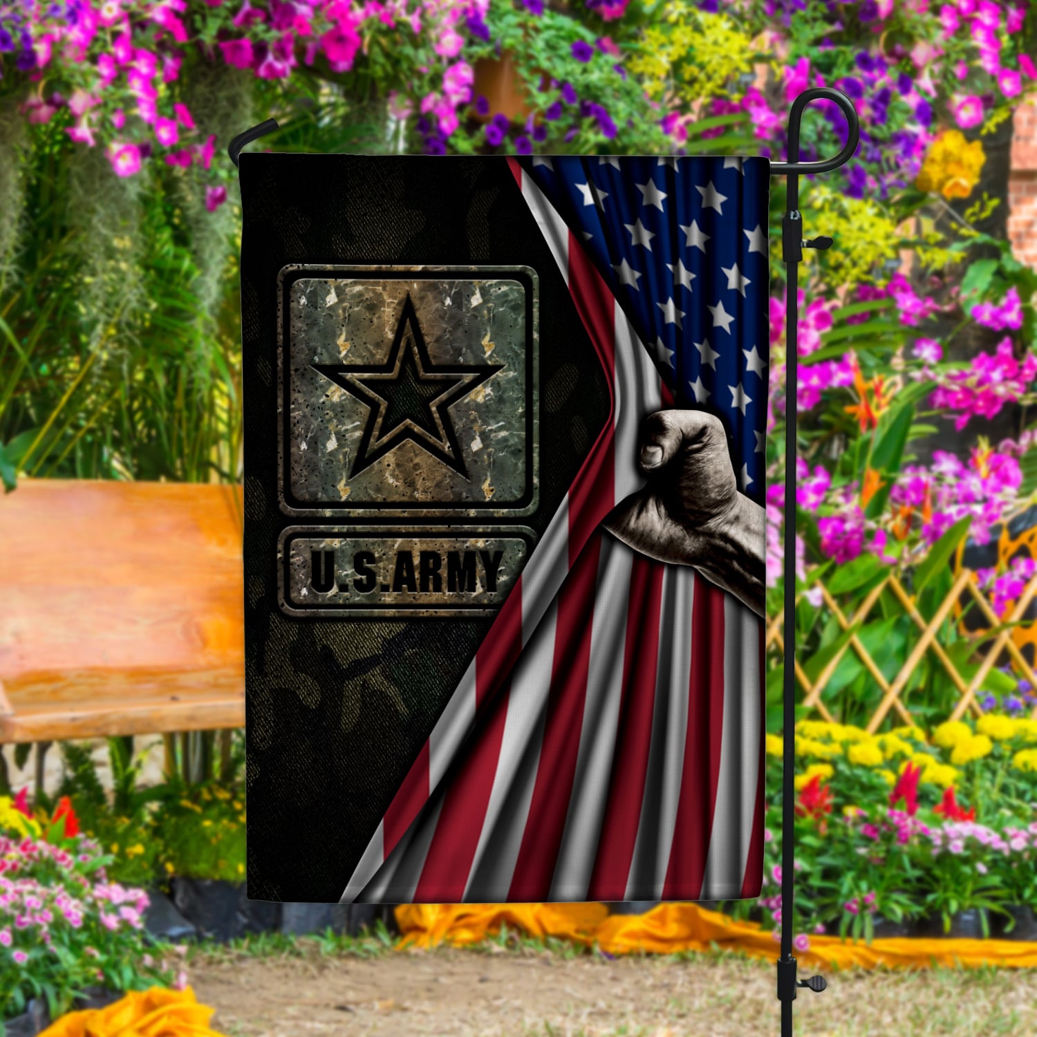 3. US Army Flag Garden Flag Mockup 4
