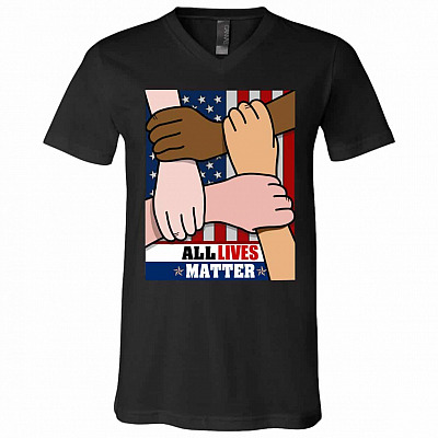 lives matter t, Black, V-Neck T-Shirt