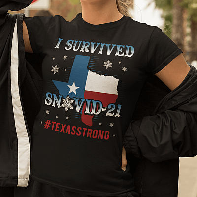 Alternative view of I Survived Snovid-21 Texas Strong - Texasstrong Winter 2021 T-Shirt