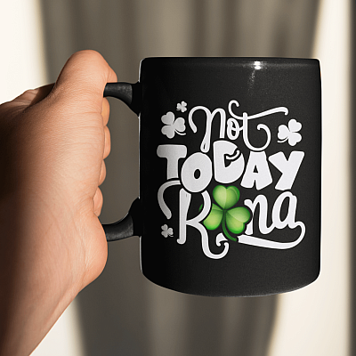 Alternative view of Not Today Rona - St Patrics Day Gift Mug Funny Shamrock Irish Green Ceramic Coffee Mug - Beer Stein