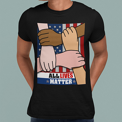 Alternative view of All Lives Matter BLM Anti Racism Equality Social Justice T-shirt - Human Rights V-neck Shirt