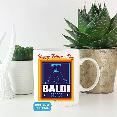 Alternative view of Personalized Happy Fathers Day Baldi Dad Ceramic Coffee Mug - Funny Customized Mug For Dad
