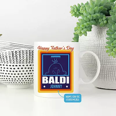 Personalized Happy Fathers Day Baldi Dad Ceramic Coffee Mug - Funny Customized Mug For Dad