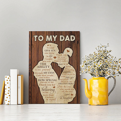 Alternative view of Silhouette To My Dad Love The One Who Need You Till The End Gallery Framed Canvas Prints - Unframed Poster