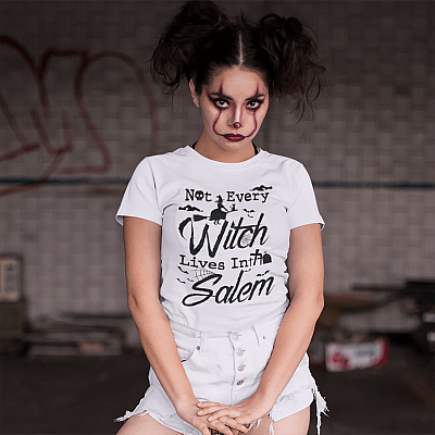 Alternative view of Not Every Witch Lives in Salem T-Shirt - Halloween Holiday Shirt - Halloween Gift for Girls