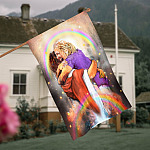 4. First Day in Heaven House Flag Mockup 4