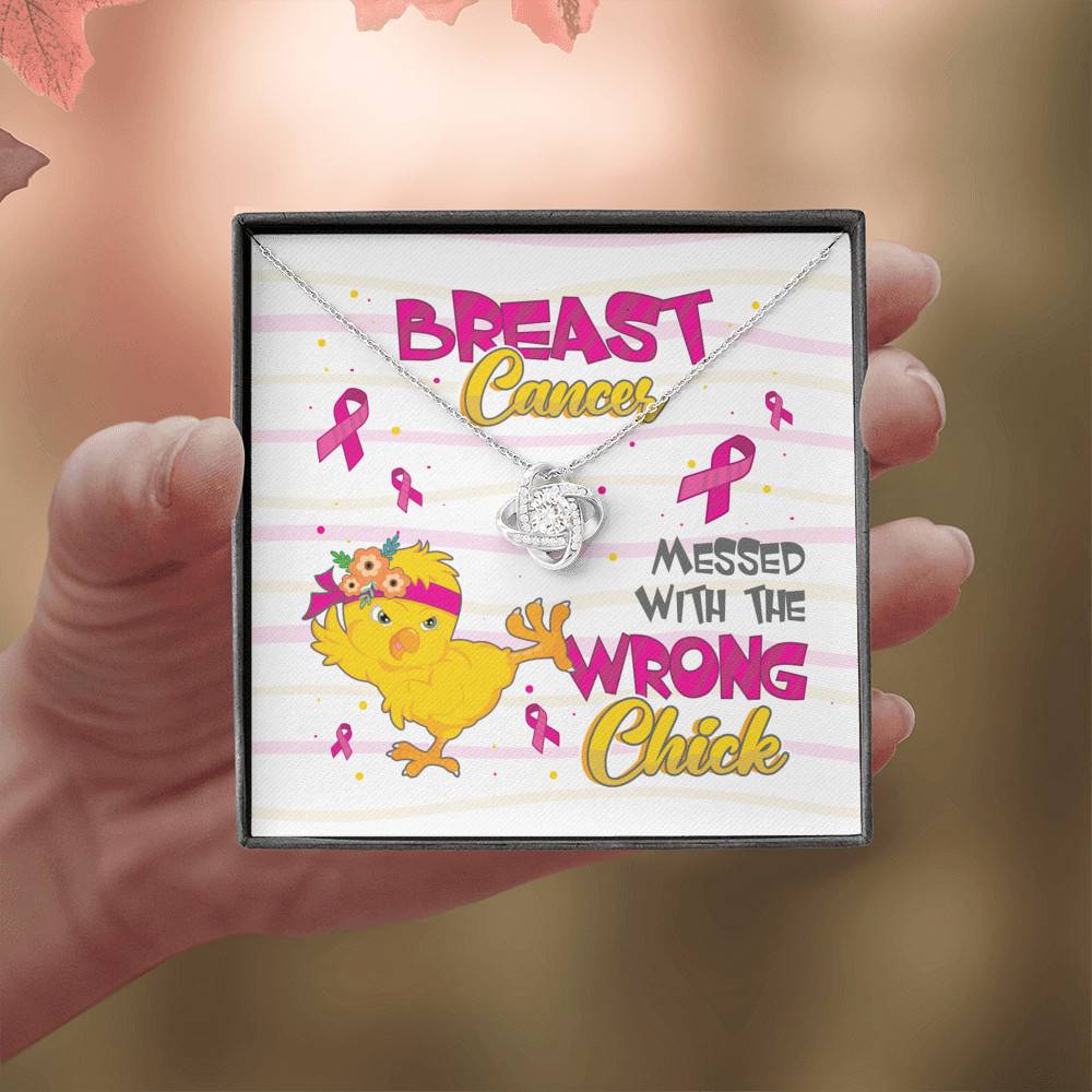 Pink Ribbon Breast Cancer Messed with the Wrong Chick Love Knot Pendant Necklace Gifts Pink Ribbon Breast Cancer Messed with the Wrong Chick Love Knot Pendant Necklace Gifts