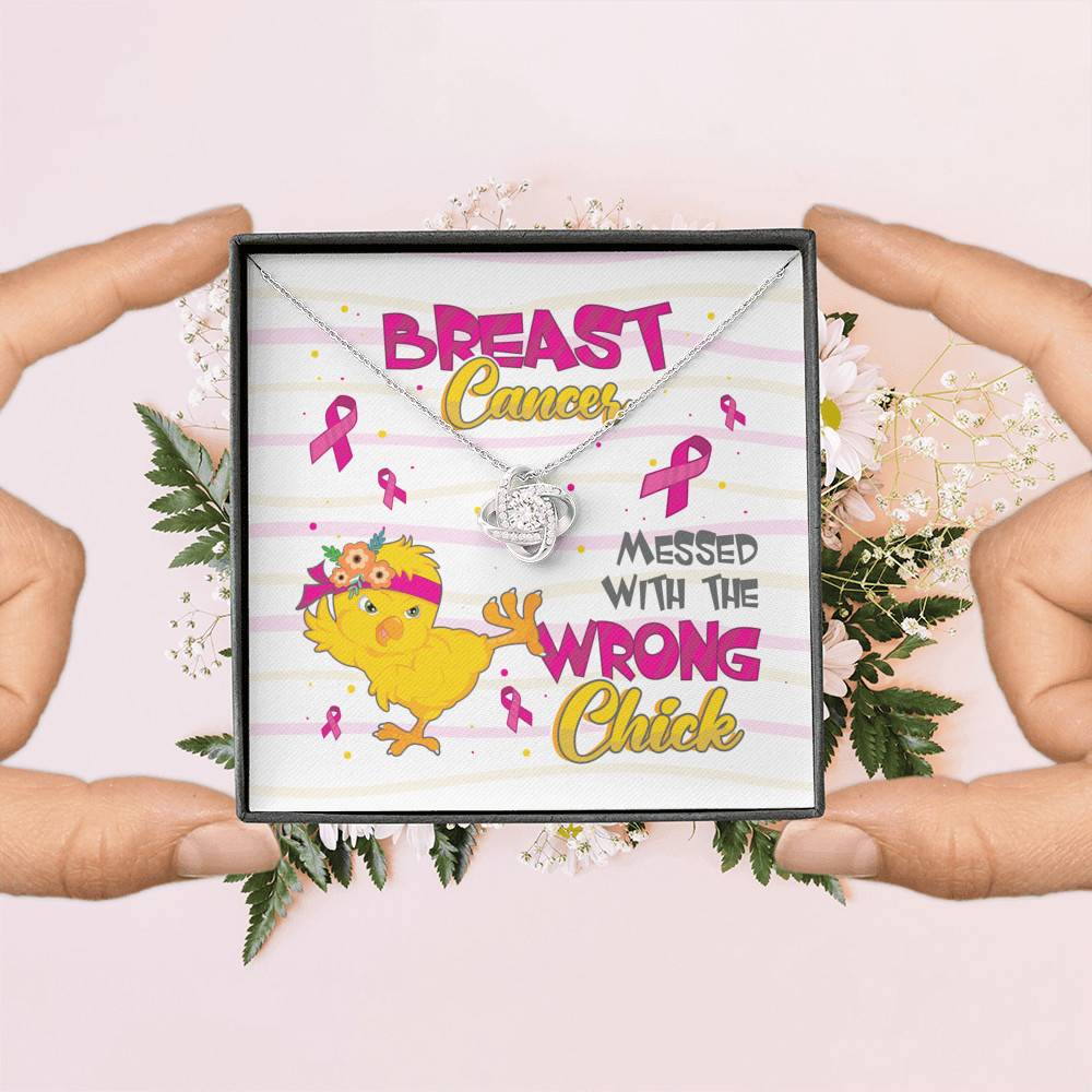 Pink Ribbon Breast Cancer Messed with the Wrong Chick Love Knot Pendant Necklace Gifts Pink Ribbon Breast Cancer Messed with the Wrong Chick Love Knot Pendant Necklace Gifts