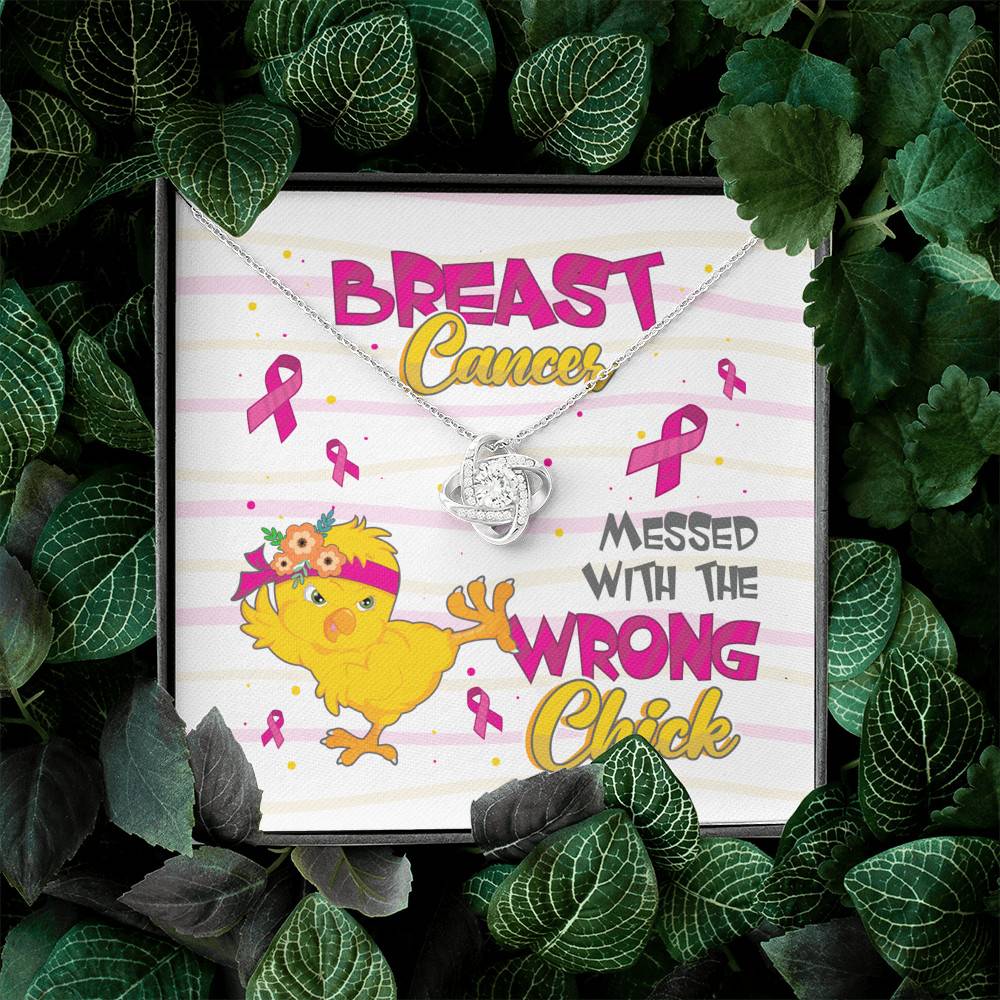 Pink Ribbon Breast Cancer Messed with the Wrong Chick Love Knot Pendant Necklace Gifts Pink Ribbon Breast Cancer Messed with the Wrong Chick Love Knot Pendant Necklace Gifts