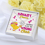 Pink Ribbon Breast Cancer Messed with the Wrong Chick Love Knot Pendant Necklace Gifts Pink Ribbon Breast Cancer Messed with the Wrong Chick Love Knot Pendant Necklace Gifts
