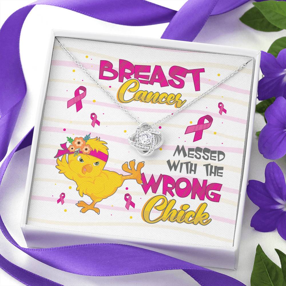 Pink Ribbon Breast Cancer Messed with the Wrong Chick Love Knot Pendant Necklace Gifts Pink Ribbon Breast Cancer Messed with the Wrong Chick Love Knot Pendant Necklace Gifts