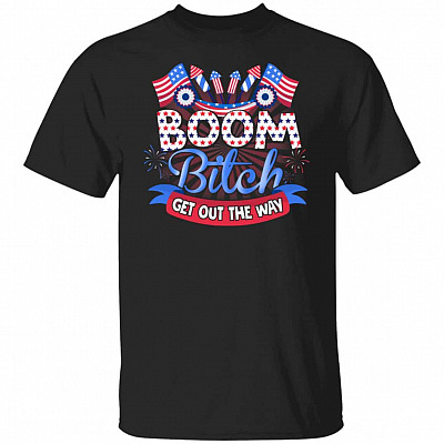 Boom Bit-ch t, Black, Unisex T-Shirt