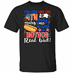 4th Of July HOTDOG T, Black, Unisex T-Shirt