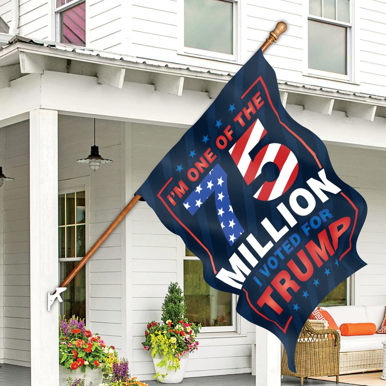 4O. Voted For Trump (5) House Flag Mockup 7